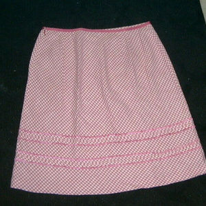 Ann Taylor Petites Pink White Linen Skirt 10P